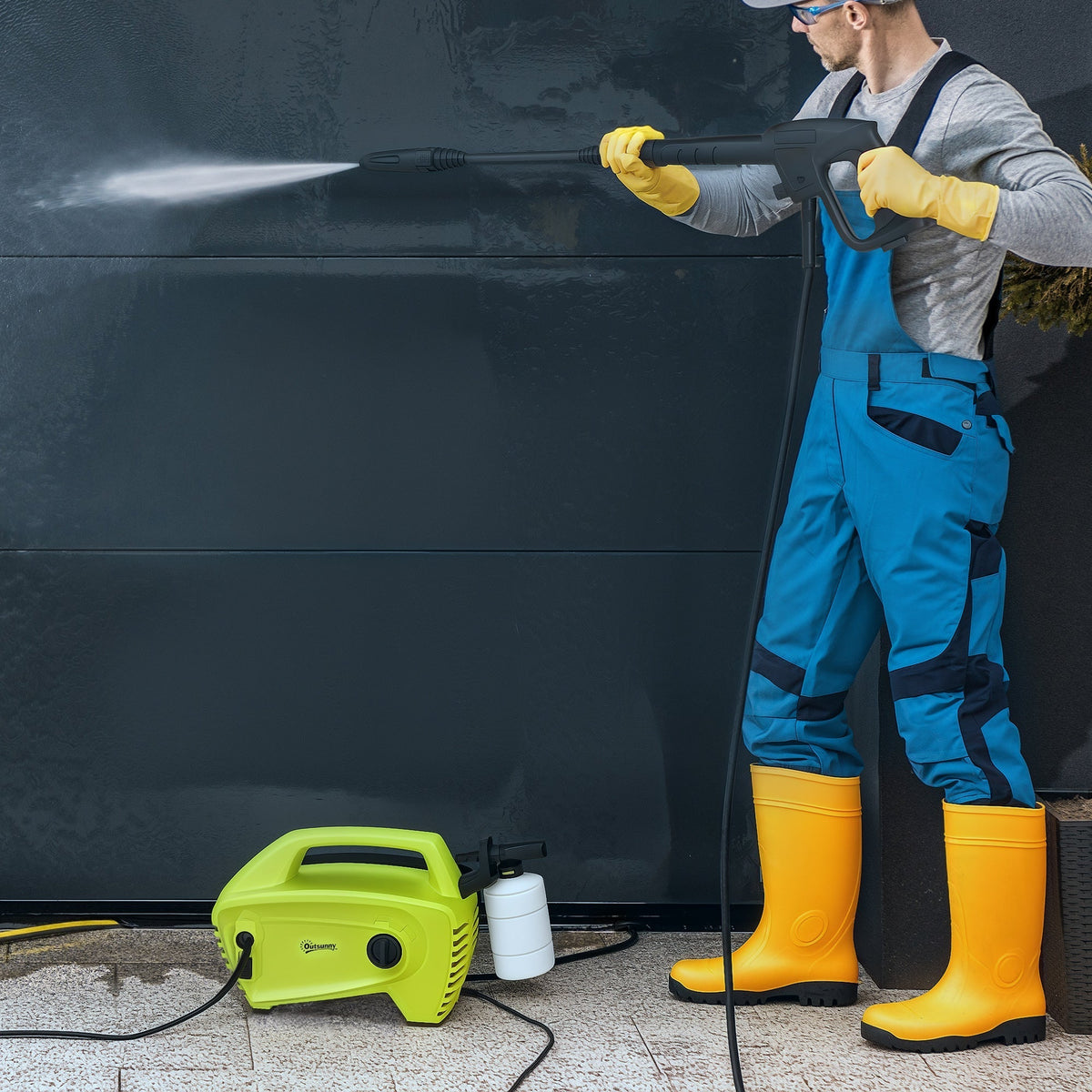 Outsunny 1600W 130-Bar Pressure Washer - Green