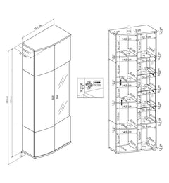 Dera 12 Tall Display Cabinet 70cm