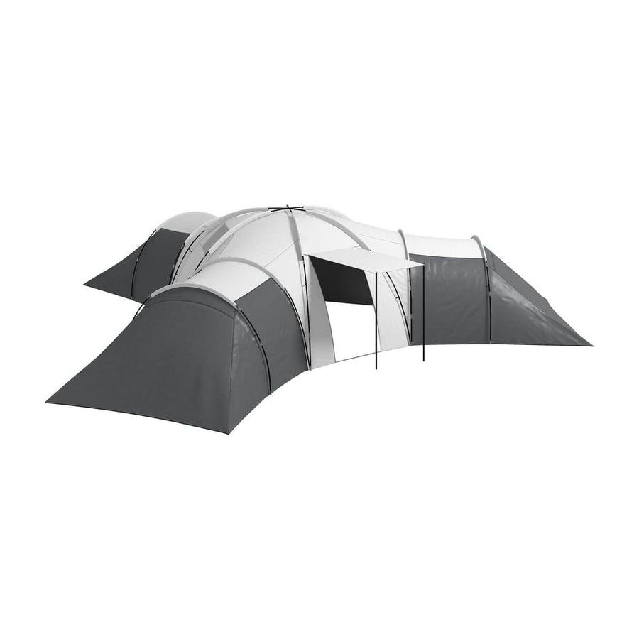 Outsunny 6-9 Man Tent with Bedrooms and Living Room, Accessories Included, Dark Grey
