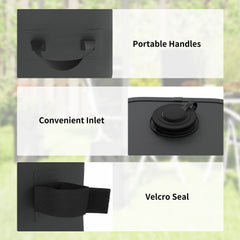 Outsunny Set of 4 Heavy Duty Gazebo Weights Bags, 500D Sand Weights with Carry Handles for Garden Marquee, Parasol, Black
