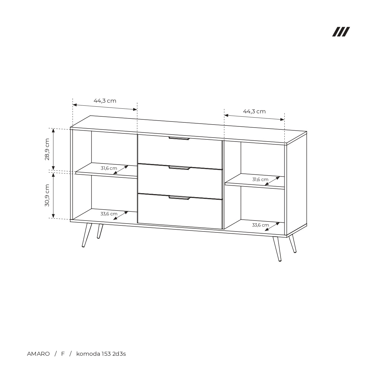 Sideboard 2D3S AMARO Oak Dunin