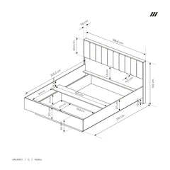 Bed AMARO Oak Dunin