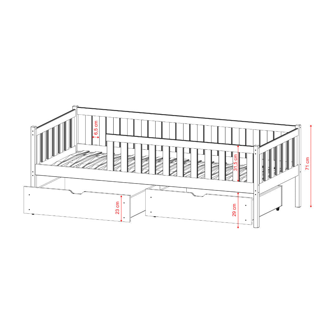 Wooden Single Bed Antonio With Storage, image 13