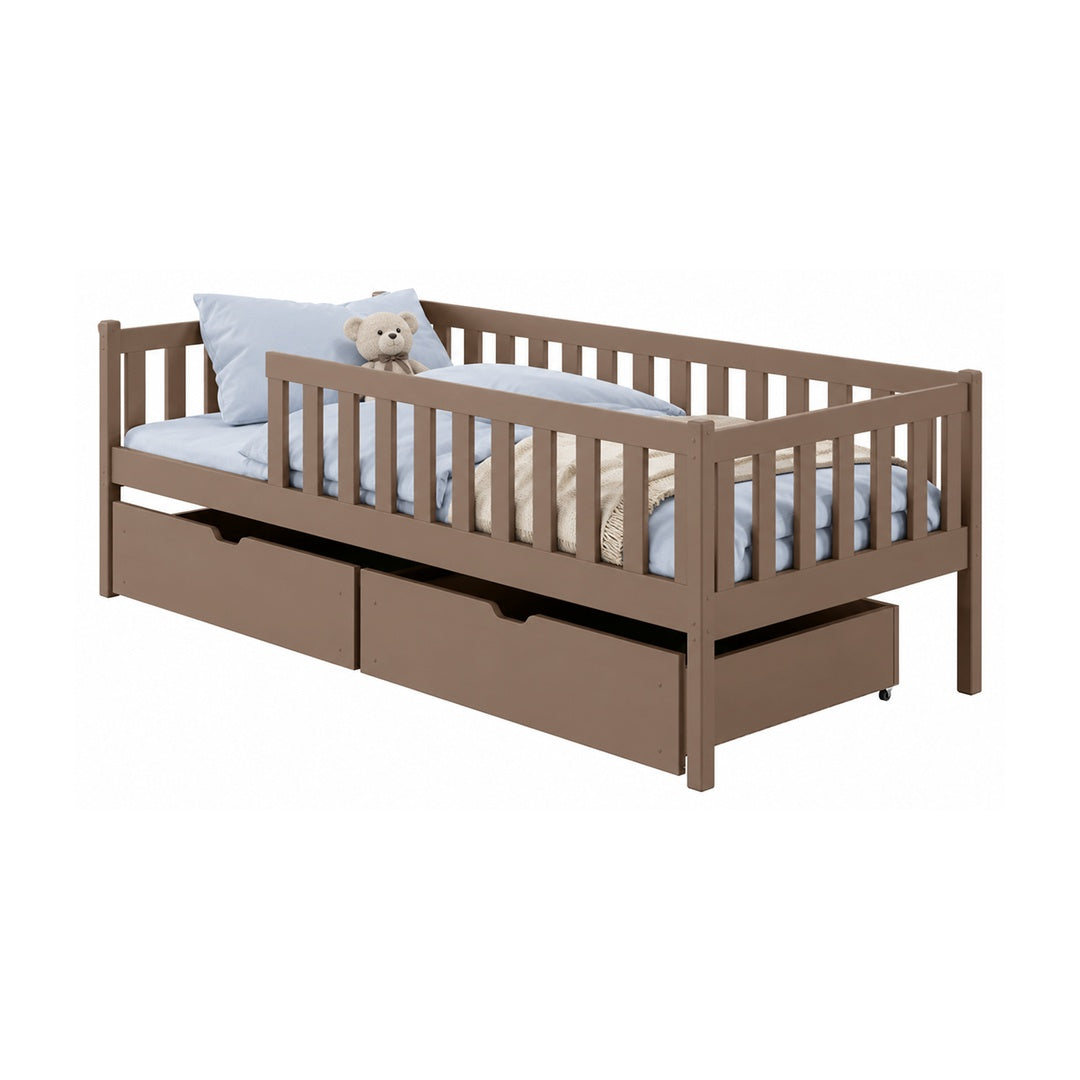 Wooden Single Bed Antonio With Storage in Milk Chocolate, image 7