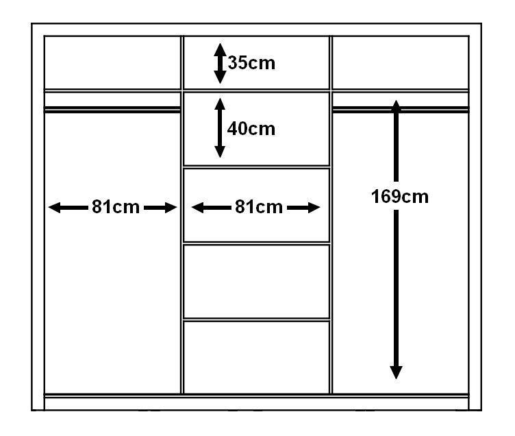 Idea 01 - 3 Sliding Door Wardrobe 250cm