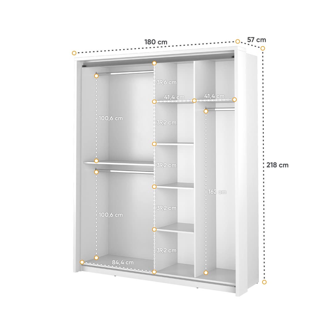 Arti 17 - 2 Sliding Door Wardrobe 180cm - product image 7