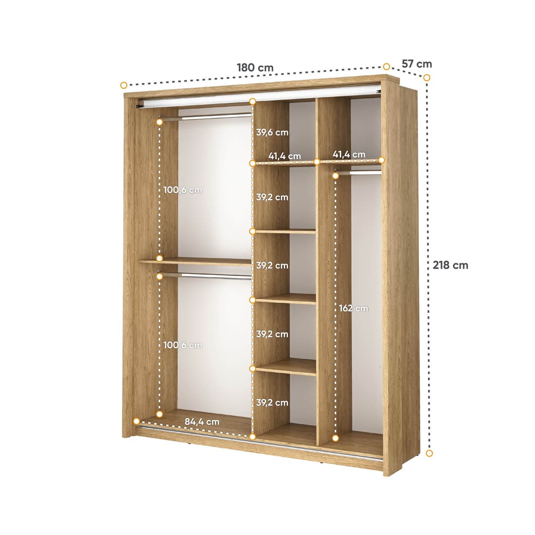 Arti 17 - 2 Sliding Door Wardrobe 180cm - product image 12