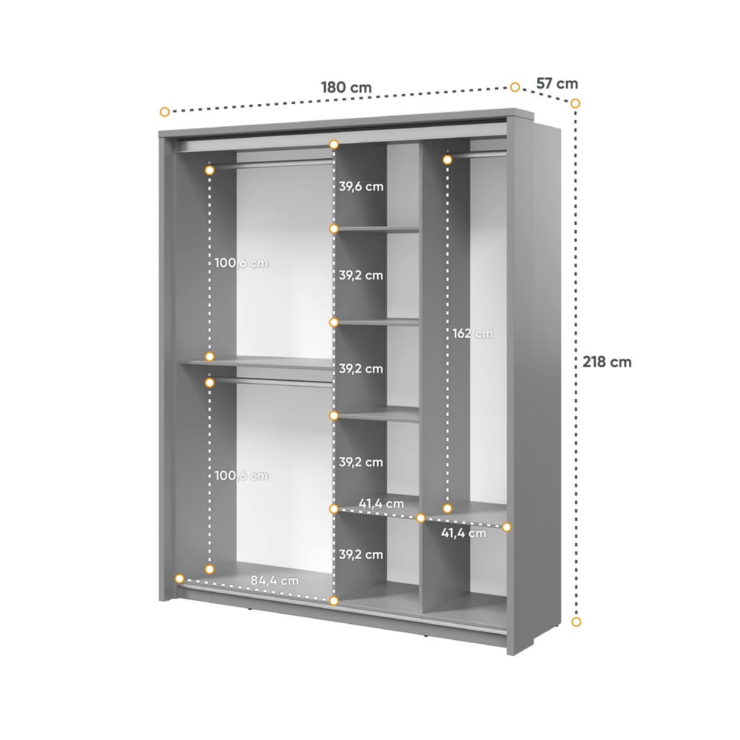 Arti 17 - 2 Sliding Door Wardrobe 180cm - product image 2