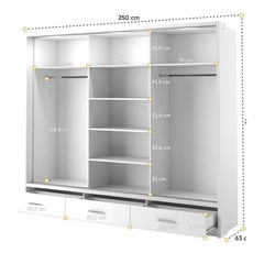 Arti 23 - 3 Sliding Door Wardrobe 250cm - product image 9
