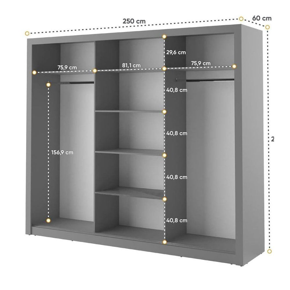 Arti 2 - 3 Sliding Door Wardrobe 250cm - product image 9