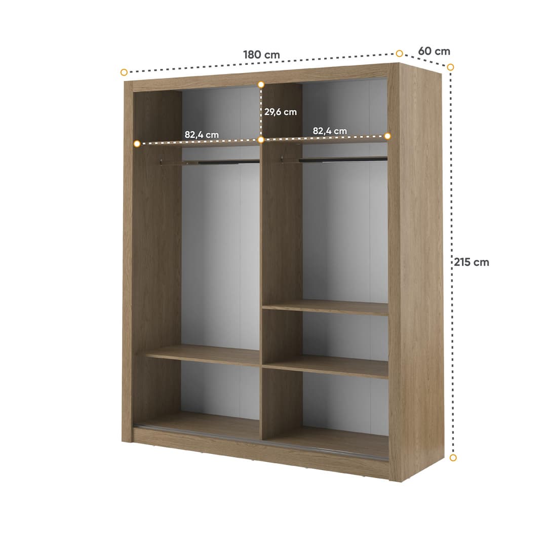 Arti 3 - 2 Sliding Door Wardrobe 181cm - product image 4