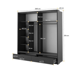 Arti 5 - 2 Sliding Door Wardrobe 200cm - product image 9