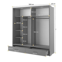 Arti 24 - 2 Sliding Door Wardrobe 200cm - product image 9
