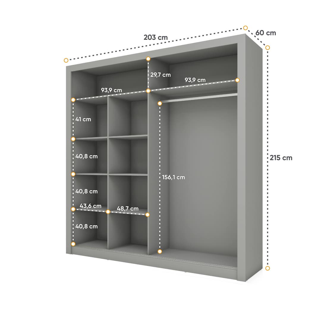 Arti 8 - 2 Sliding Door Wardrobe 203cm - product image 5