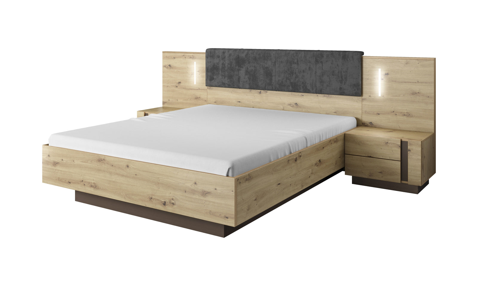 Bed ARCO Oak Artisan / Grey