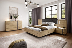 Bed ARCO Oak Artisan / Grey