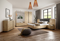 Bed ARCO Oak Artisan / Grey
