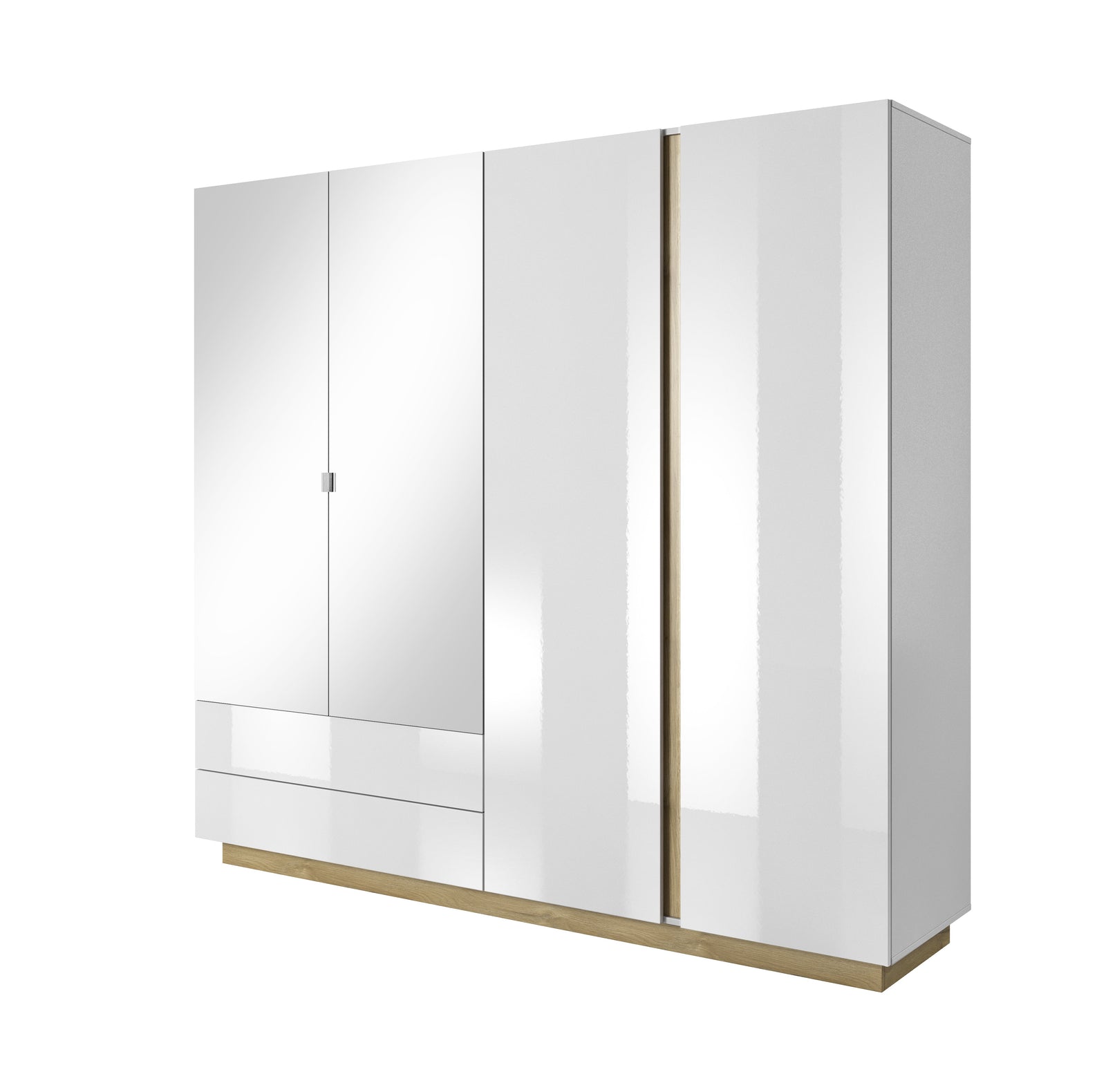 Wardrobe ARCO 220 White / White Gloss