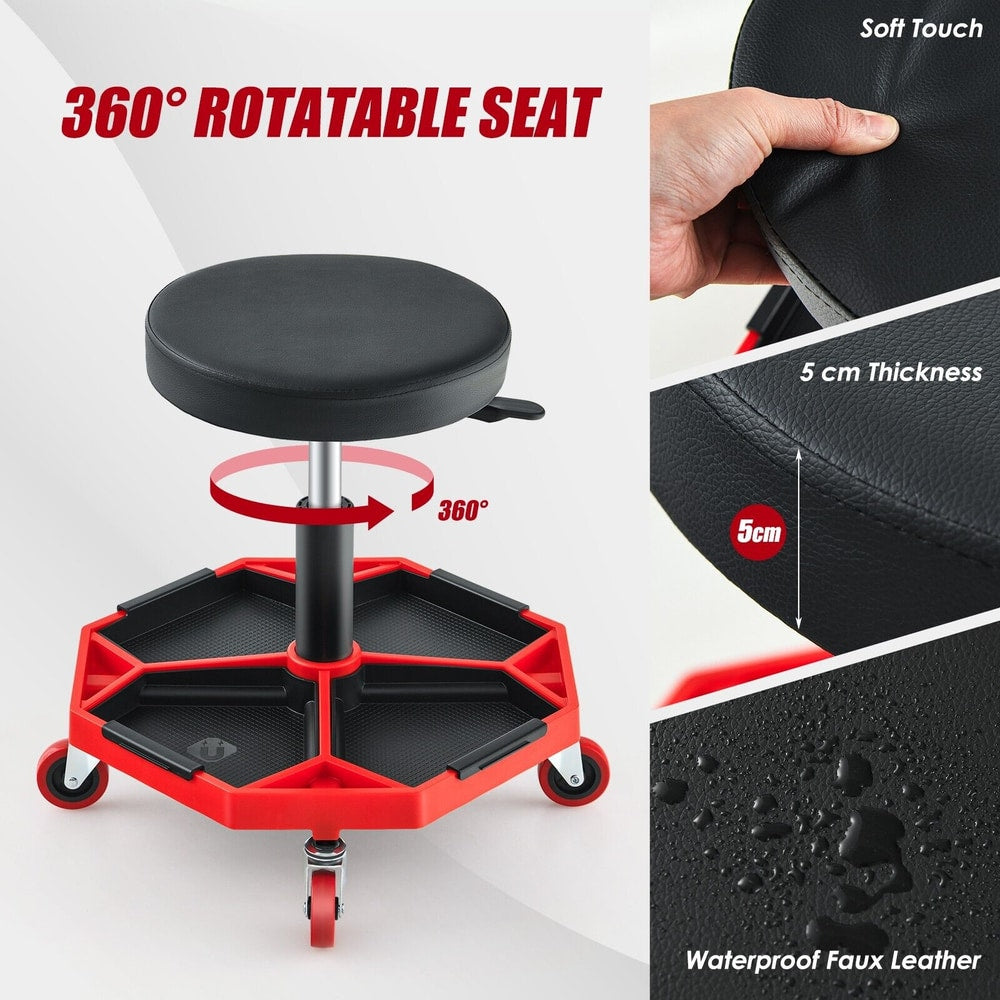 Garage Workshop Creeper Seat in Red