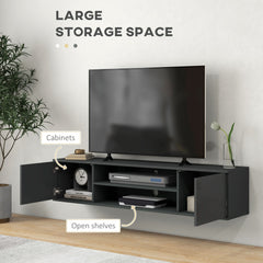 HOMCOM Floating TV Stand Cabinet in Grey, image 5