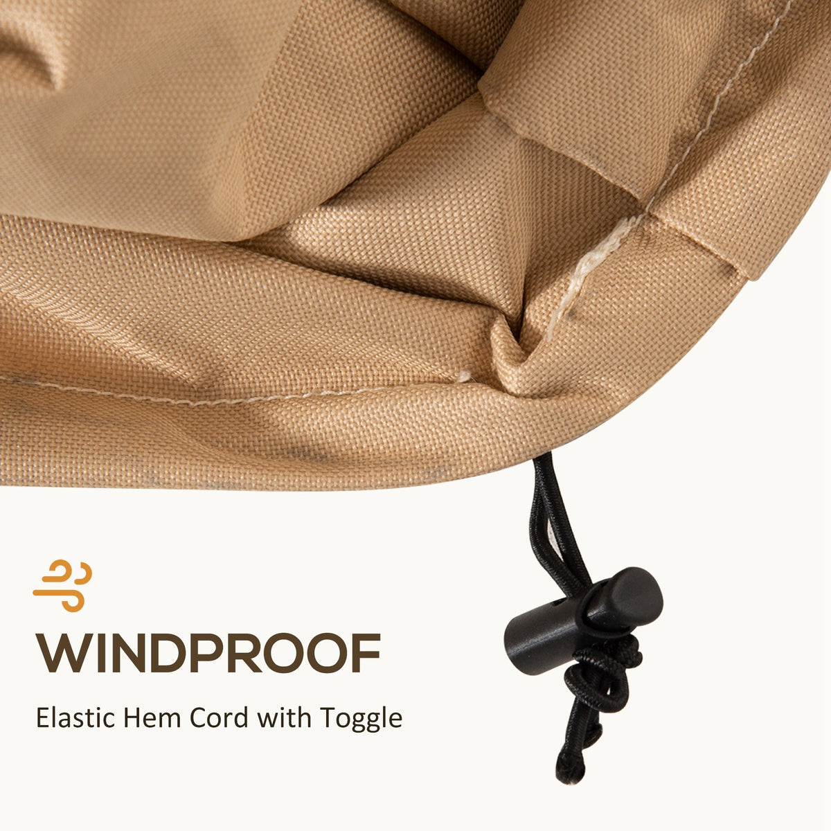 Outsunny Garden Furniture Covers Waterproof, 600D Oxford Outdoor Furniture Cover with 4 Air Vents, 275 x 208 x 78 cm, Beige