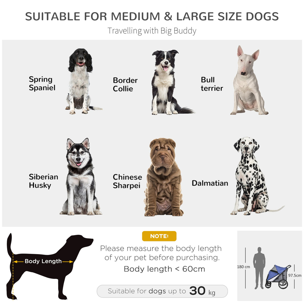 PawHut Foldable Pet Stroller, with Washable Cushion, Storage Bags, Safety Leash, for Medium, Large Dogs, Cats - Blue