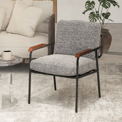 Accent Chair with Back Pillow and Wide Cushioned Seat-Grey