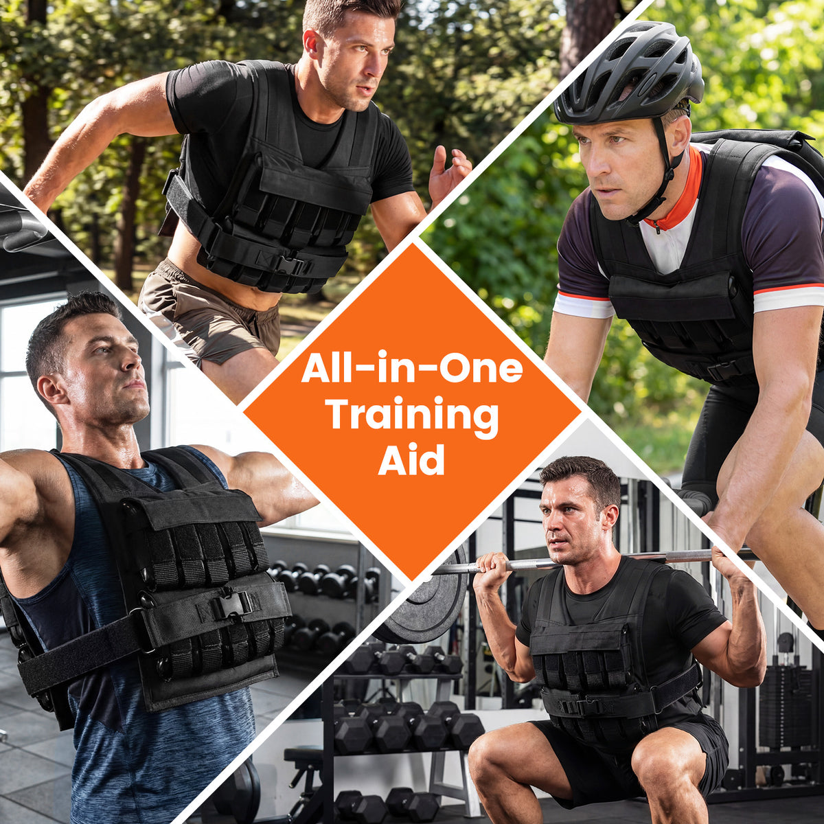 Adjustable Weighted Vest for Men and Women 20 Kg Weight Vest-Black