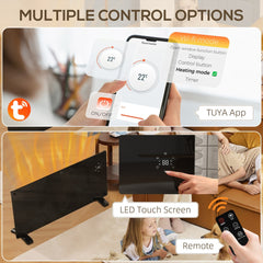 Control options for the smart control heater including touch screen, app and remote