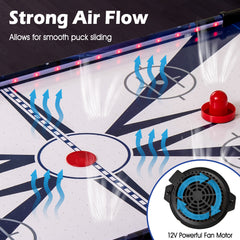 Air Hockey Game Table Powered Hockey Game Table with 2 Pushers and Pucks-White