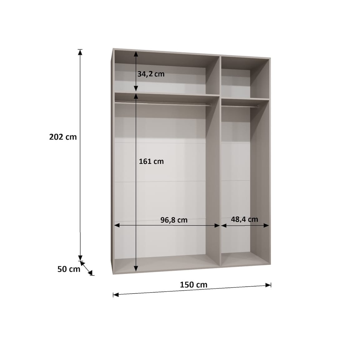 Alicante II Hinged Door Wardrobe 150cm