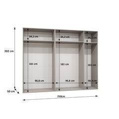 Bari I Hinged Door Wardrobe 250cm