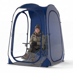 All-Weather Clear PVC Bubble Tent with Sealed Floor-Blue