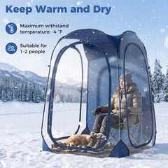 All-Weather Clear PVC Bubble Tent with Sealed Floor-Blue