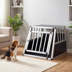 Aluminum Dog Transport Box with Lockable Door Divider for Small Puppy