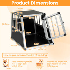 Aluminum Dog Transport Box with Lockable Door Divider for Small Puppy