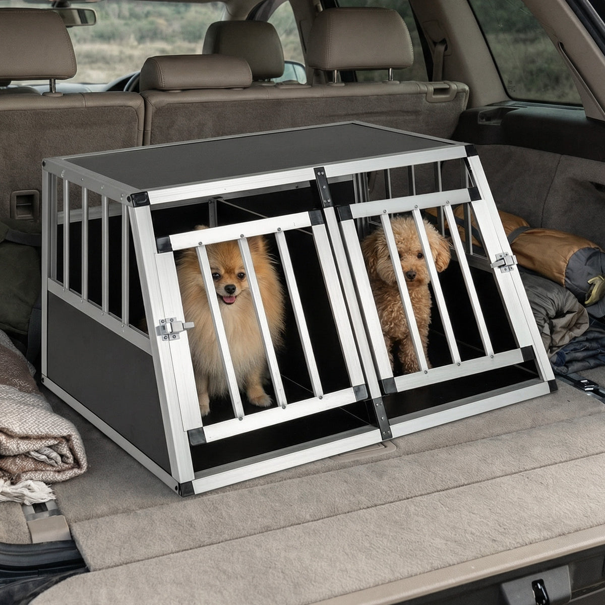 Aluminum Dog Transport Box with Lockable Door