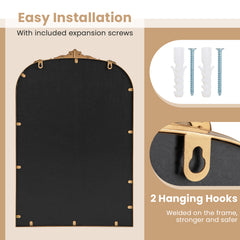 Antiqued Gold Wall Mirror with Baroque Ornate Frame-S