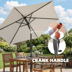 Outsunny 2m Garden Parasol Umbrella, Outdoor Table Parasol Umbrella with Crank Handle, Tilt Function, UV30+ Protection