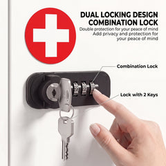 HOMCOM Wall Mount Medicine Cabinet with Combination and Key Lock, 3 Tier Steel First Aid Cabinet, White