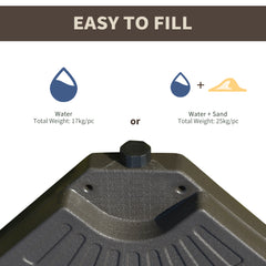 Outsunny Set of 4 Fillable Parasol Weights - 100kg