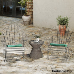 Outsunny Set of 6 Chair Cushion Seat Pads Dining Chair w/ Straps, Indoor Outdoor Removable Tie On Garden Patio, Green