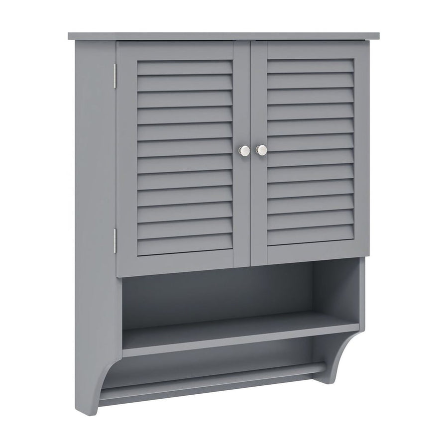 Bathroom Wall Cabinet with 2 Doors and 3-Position Adjustable Shelf-Grey