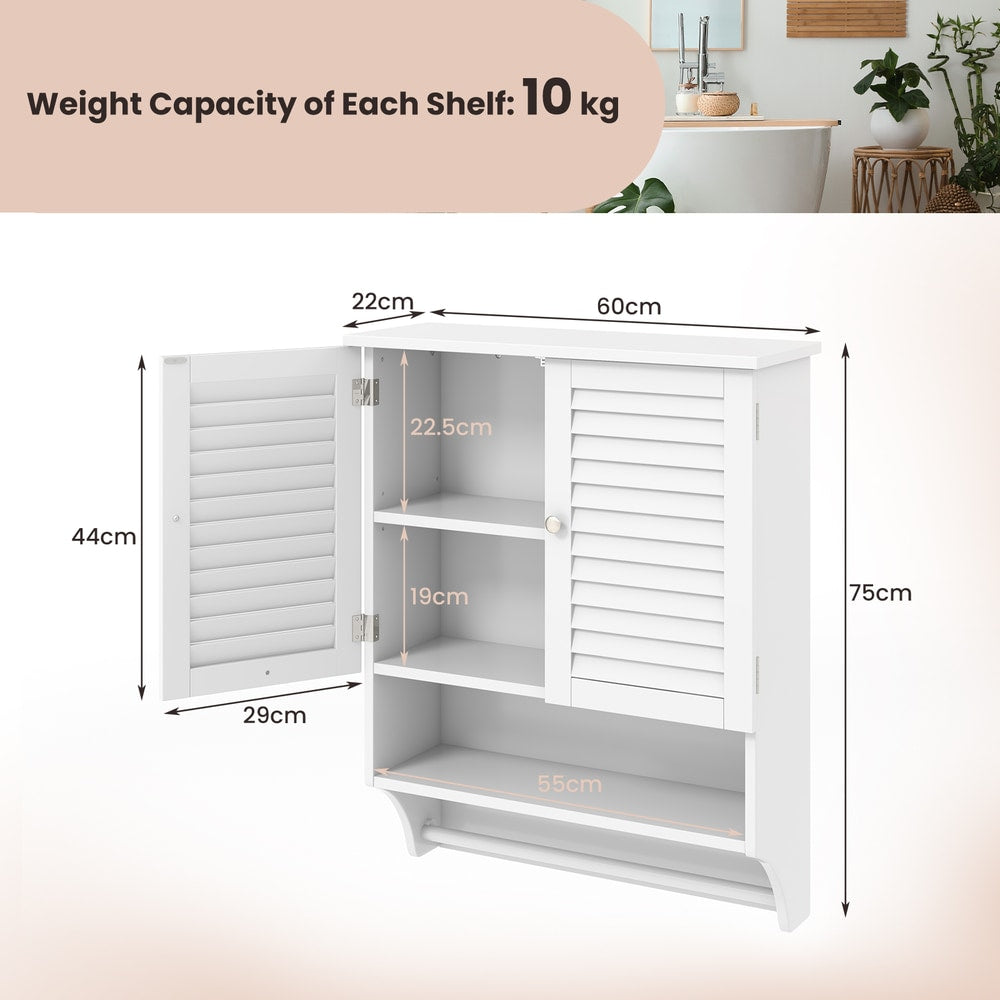 A size diagram of the wall cabinet with dimensions clearly marked