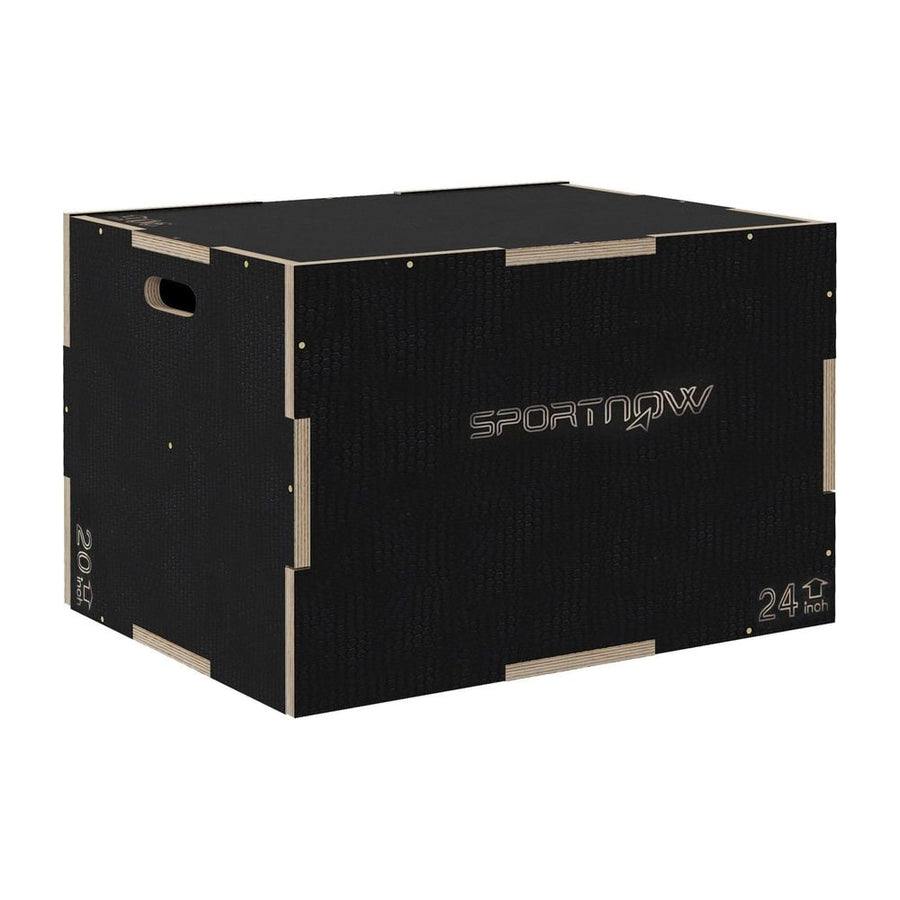 SPORTNOW Multi-Faceted Jump Box, Wooden Step Up Box, for Home, Gym, Exercise, 51/61/76cm- Black