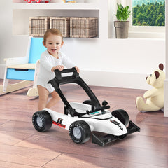 4-in-1 Baby Push Walker with Adjustable Height and Speed in White