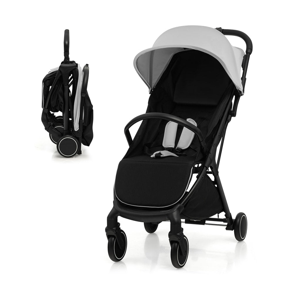 Lightweight Baby Stroller with Detachable Seat Cover in Grey