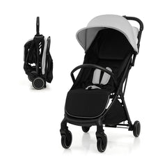 Lightweight Baby Stroller with Detachable Seat Cover in Grey