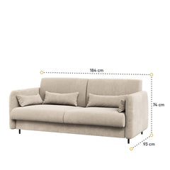 BC-19 Upholstered Sofa For BC-12 Vertical Wall Bed Concept 160cm