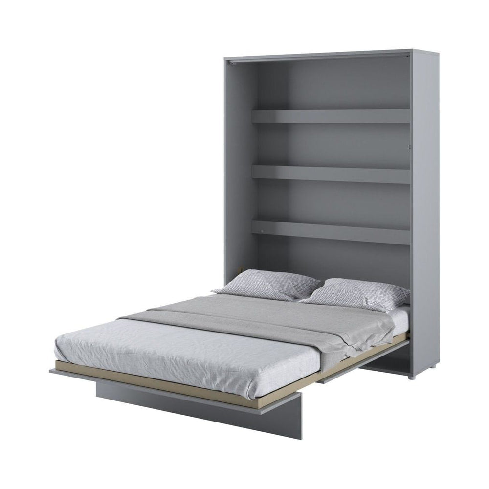 BC-01 Vertical Wall Bed Concept 140cm With Storage Cabinets and LED